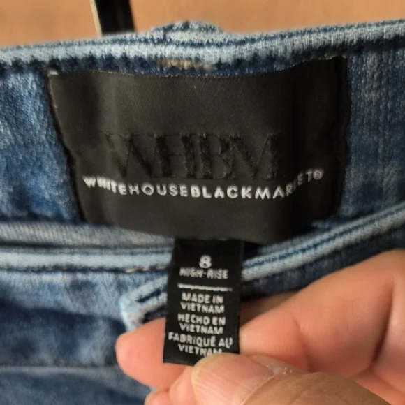 White House Black Market Blue Distressed Ankle Jeans - Picture 2 of 9